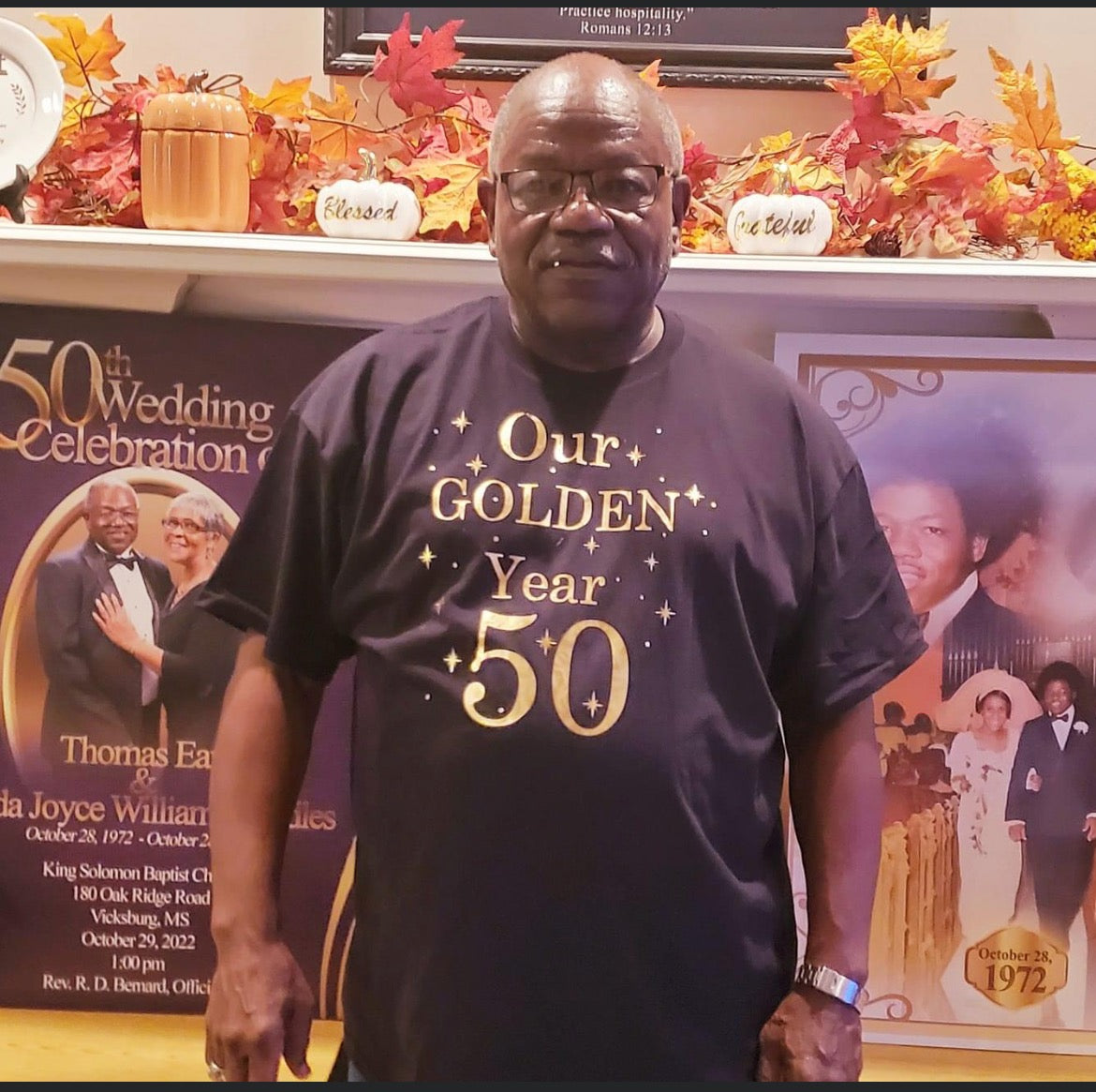 Golden Year Anniversary Short Sleeved T-shirt